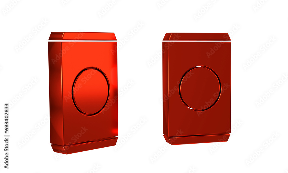 Poster red soda can with drinking straw icon isolated on transparent background.