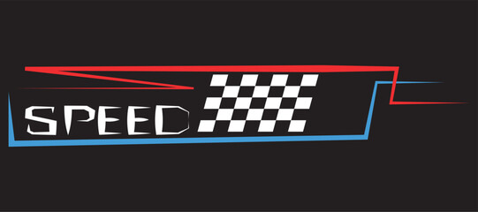 Sticker with the words "SPEED". Paste on the side of the car. Stickers for racing cars and sports cars. Red, white and blue decals.  「SPEED」の文字が入ったステッカー。