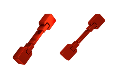 Red Paddle icon isolated on transparent background. Paddle boat oars.