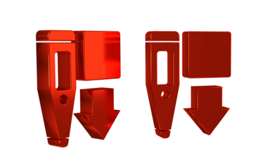 Red Medical digital thermometer for medical examination icon isolated on transparent background.