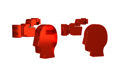 Red Digital contactless thermometer with infrared light for medical examination icon isolated on transparent background. Checking body temperature.