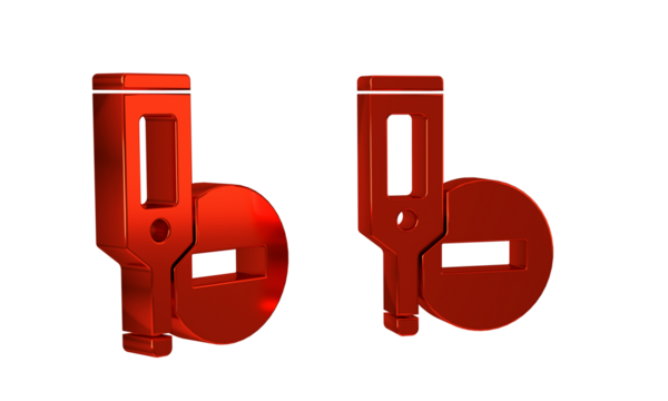 Red Medical digital thermometer for medical examination icon isolated on transparent background.