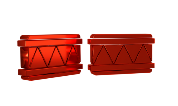 Red Drum icon isolated on transparent background. Music sign. Musical instrument symbol.