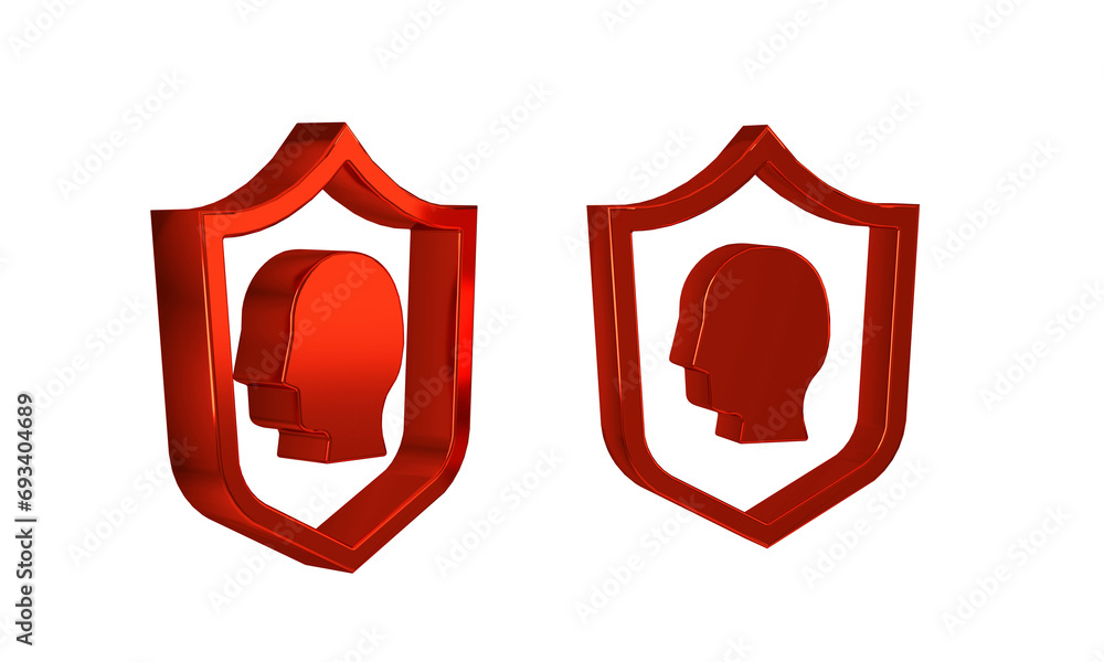 Poster red user protection icon isolated on transparent background. secure user login, password protected, 