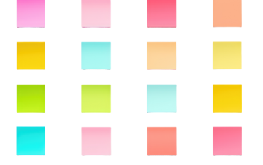 Adhesive Notes Set Organization Essential on a White or Clear Surface PNG Transparent Background