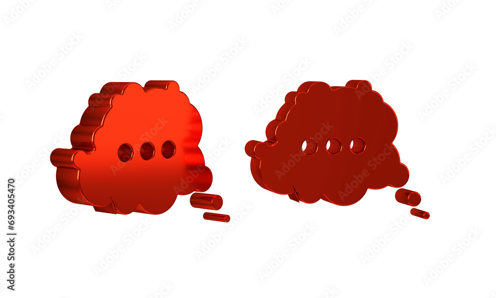 Poster red speech bubble chat icon isolated on transparent background. message icon. communication or comme
