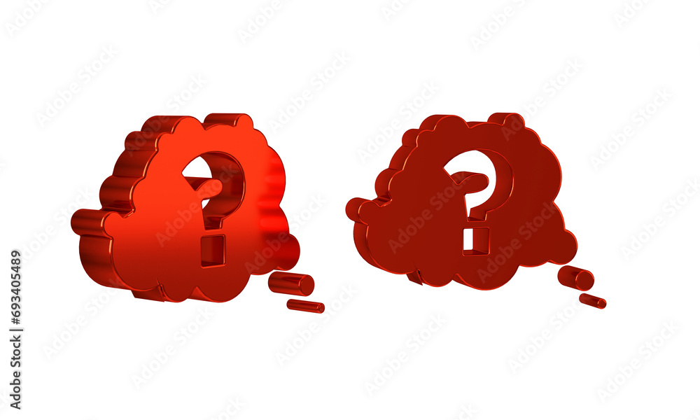 Poster red question mark icon isolated on transparent background. faq sign. copy files, chat speech bubble 