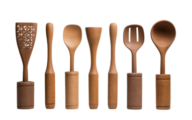 Artisan Clay Kitchen Set Unique Cookware on a White or Clear Surface PNG Transparent Background