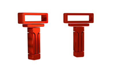 Red Shaving razor icon isolated on transparent background.