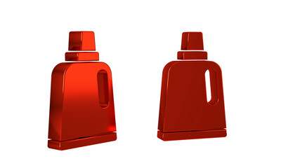 Red Plastic bottle for laundry detergent, bleach, dishwashing liquid or another cleaning agent icon...