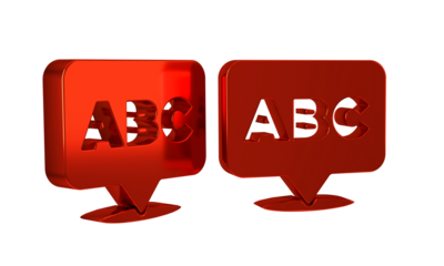 Red Alphabet icon isolated on transparent background.