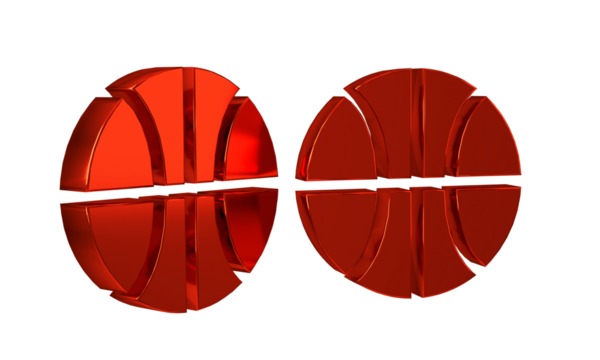 Red Basketball ball icon isolated on transparent background. Sport symbol.