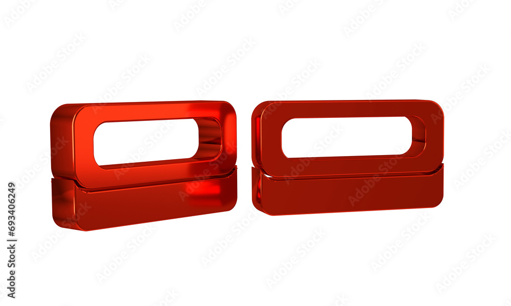 Aufkleber red bar of soap icon isolated on transparent background. soap bar with bubbles.