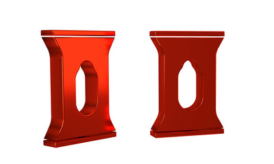 Red Wet wipe pack icon isolated on transparent background.
