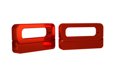 Red Bar of soap icon isolated on transparent background. Soap bar with bubbles.