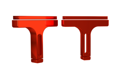 Red Cleaning service with of rubber cleaner for windows icon isolated on transparent background. Squeegee, scraper, wiper.