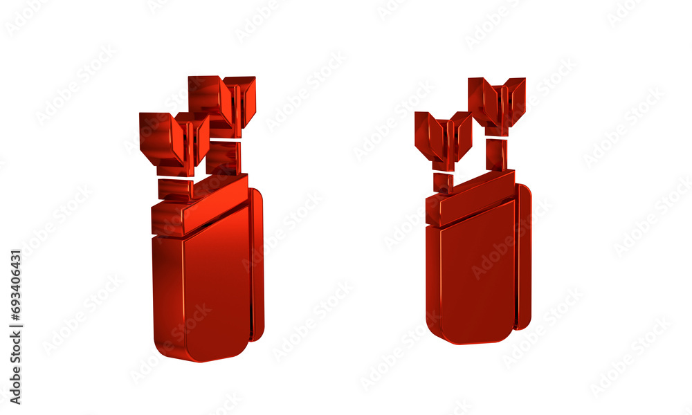 Poster red quiver with arrows icon isolated on transparent background.