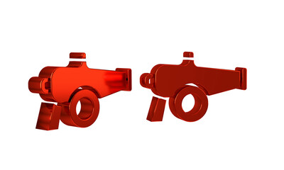 Red Cannon icon isolated on transparent background.