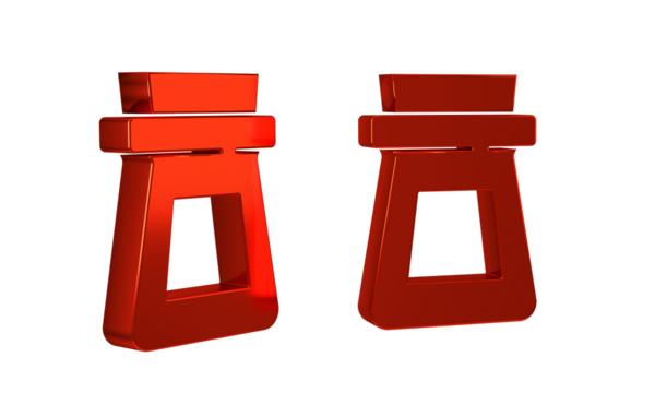 Red Bottle with potion icon isolated on transparent background. Flask with magic potion. Happy Halloween party.