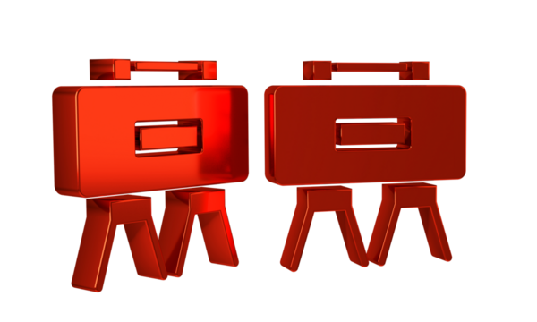 Red Military mine icon isolated on transparent background. Claymore mine explosive device. Anti personnel mine. Army explosive.