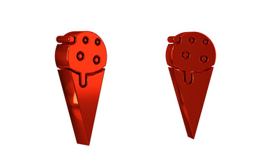 Red Ice cream in waffle cone icon isolated on transparent background. Sweet symbol.