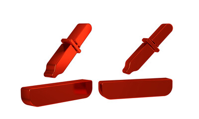 Red Pipette icon isolated on transparent background. Element of medical, cosmetic, chemistry lab equipment.