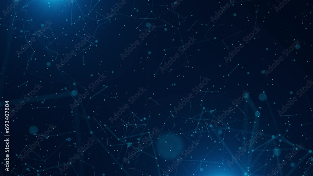 Poster 4k digital cyberspace particles digital data network connections. crypto currency, big data, block c
