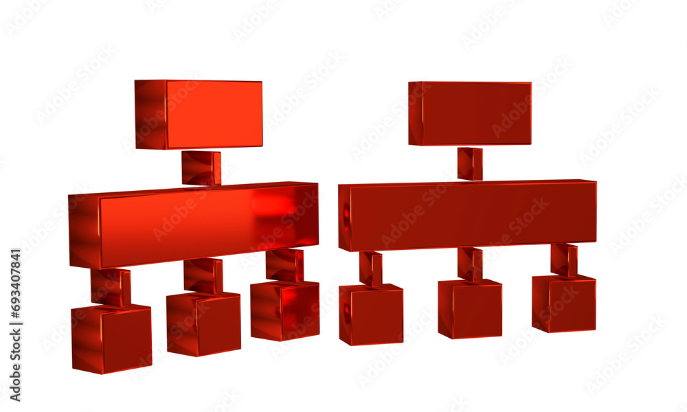 Poster red site map icon isolated on transparent background.