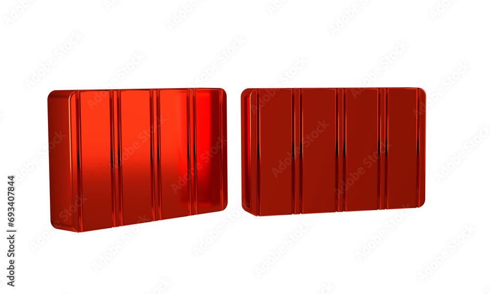 Poster red color palette guide icon isolated on transparent background. modular grid.