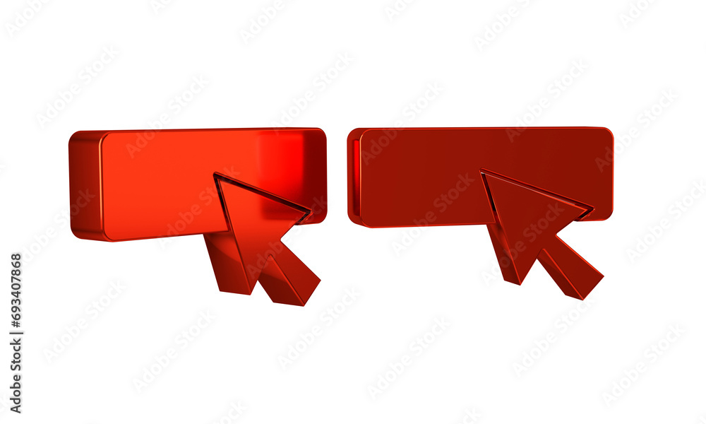 Poster red ui or ux design icon isolated on transparent background.
