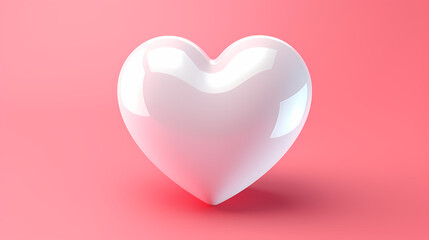 Charming 3D-rendered hearts in shades of red and white, capturing the essence of Valentine's Day romance - obrazy, fototapety, plakaty