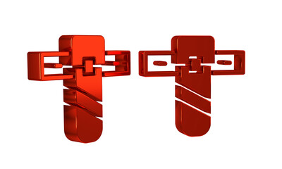 Obraz premium Red Knife holster icon isolated on transparent background.