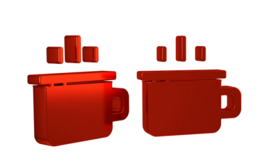 Red Coffee cup icon isolated on transparent background. Tea cup. Hot drink coffee.