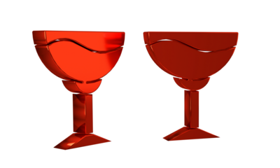 Red Wine glass icon isolated on transparent background. Wineglass sign.