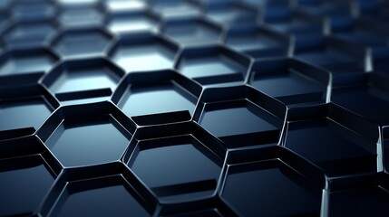 a close up of a black hexagon - obrazy, fototapety, plakaty