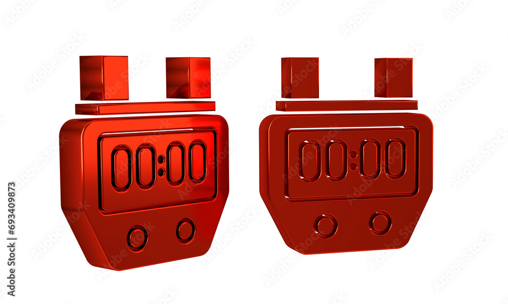 Poster red stopwatch icon isolated on transparent background. time timer sign. chronometer sign.