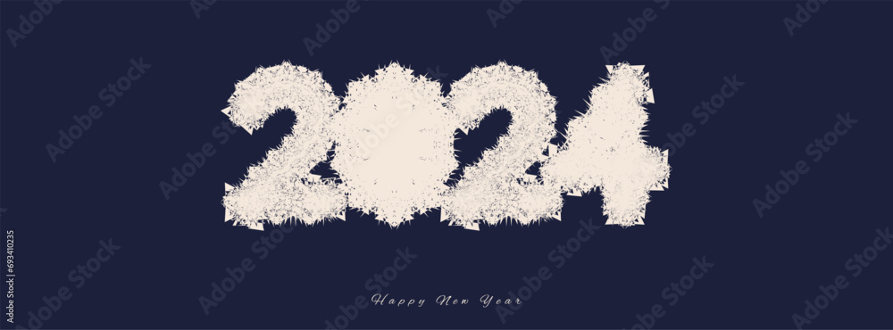 Fototapete 2024 new year number logo design with a unique and different concept.