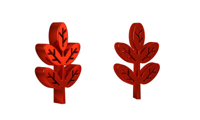 Red Leaf icon isolated on transparent background. Leaves sign. Fresh natural product symbol.