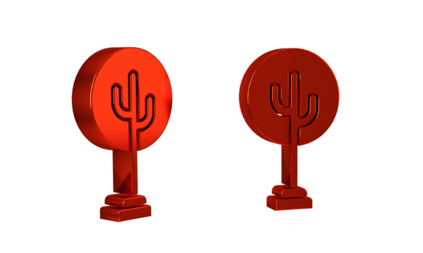 Red Tree icon isolated on transparent background. Forest symbol.