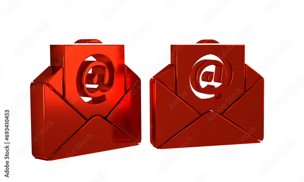 Aufkleber red mail and e-mail icon isolated on transparent background. envelope symbol e-mail. email message s
