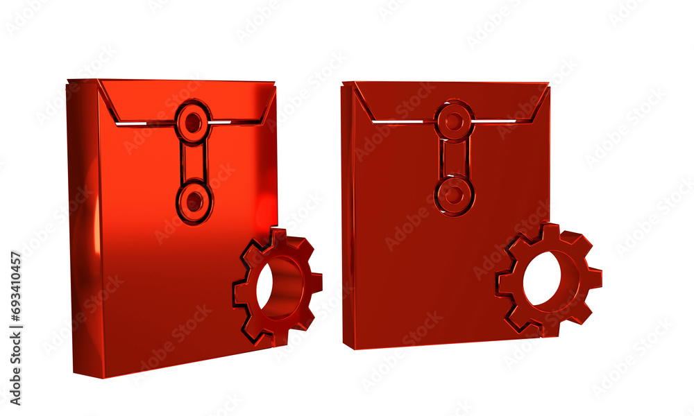 Poster red envelope setting icon isolated on transparent background.