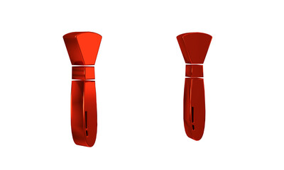 Red Paint brush icon isolated on transparent background.