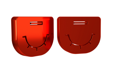 Red Poker table icon isolated on transparent background.