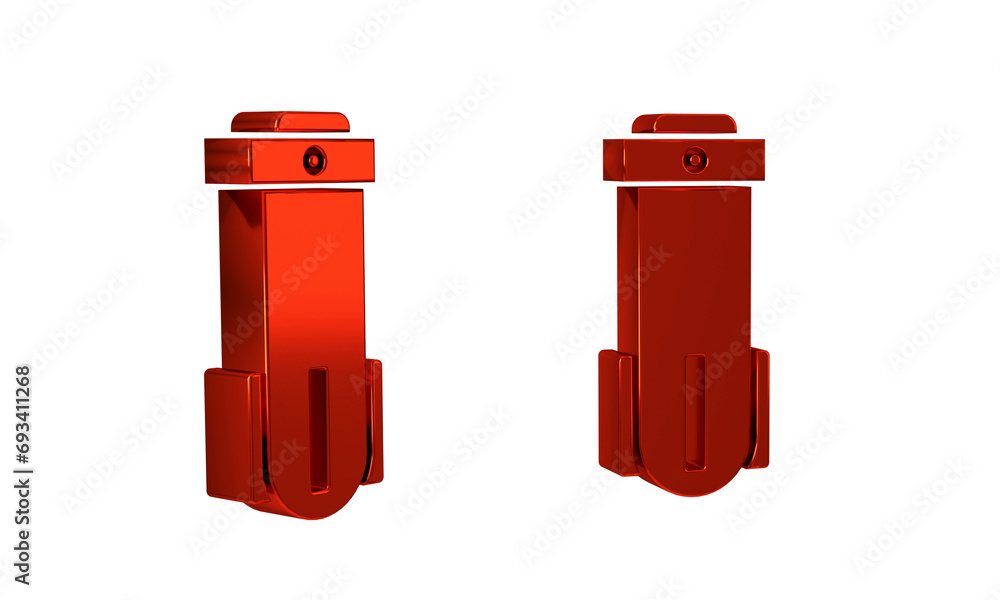 Poster red water filter icon isolated on transparent background. system for filtration of water. reverse os