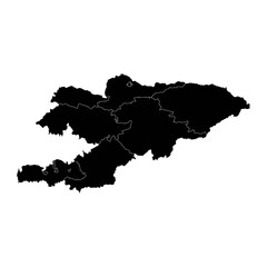 Kyrgyzstan map with administrative divisions. Vector illustration.