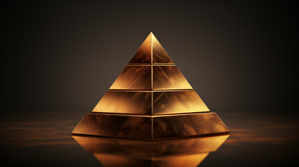 Bronze Pyramid 3d illustration 3d render