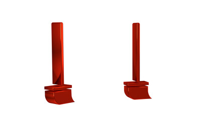 Fototapeta premium Red Mop icon isolated on transparent background. Cleaning service concept.