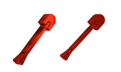 Red Fire shovel icon isolated on transparent background. Fire protection equipment. Equipment for firefighter.