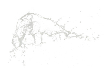 Shape form throw of Water splashes into drop water attack fluttering in air and stop motion freeze...