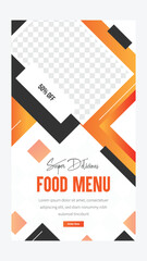 Super delicious food menu Instagram story template design vector, food template banner, delicious food menu, food banner template 